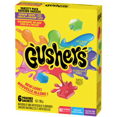 Fruit Gusher Variety Pack Fruit Flavoured Snacks 138g (Canadian) [Best Before Date 07/10/2024]