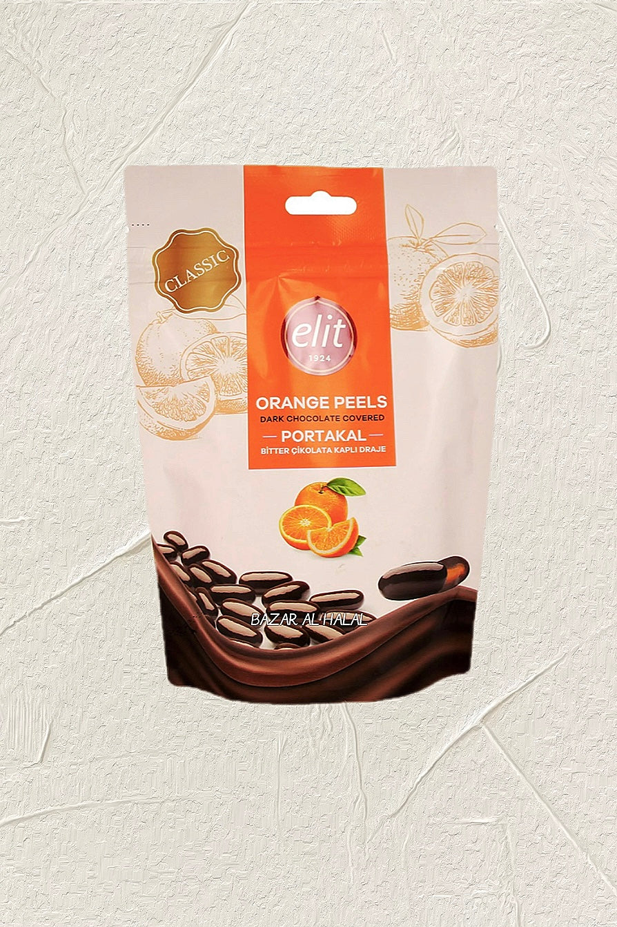 2 Pack Elit Dark Chocolate Covered Orange Peels Bag