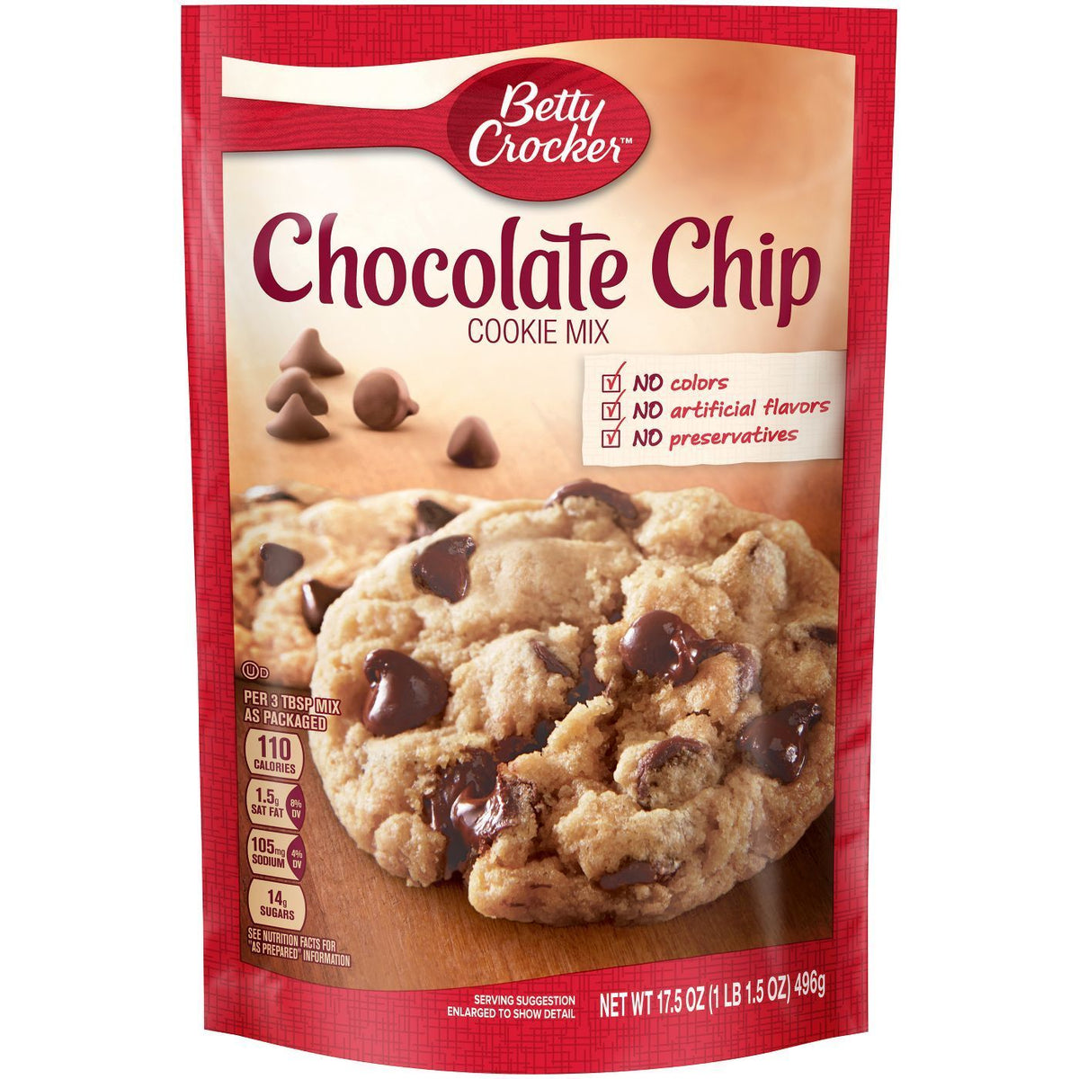 Betty Crocker Chocolate Chip Cookie Mix 496g (Best Before Date 13/12/2024)