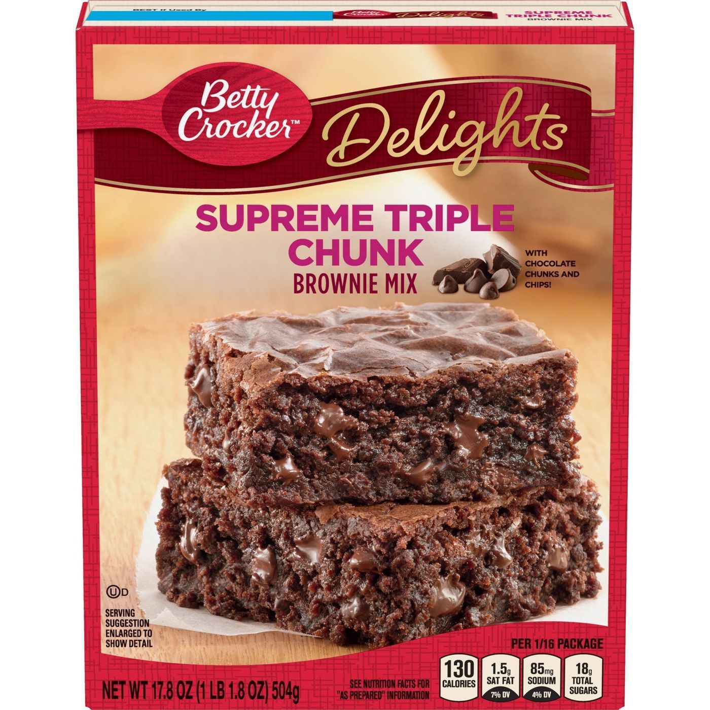 Betty Crocker Supreme Triple Chunk Brownie Mix 504g