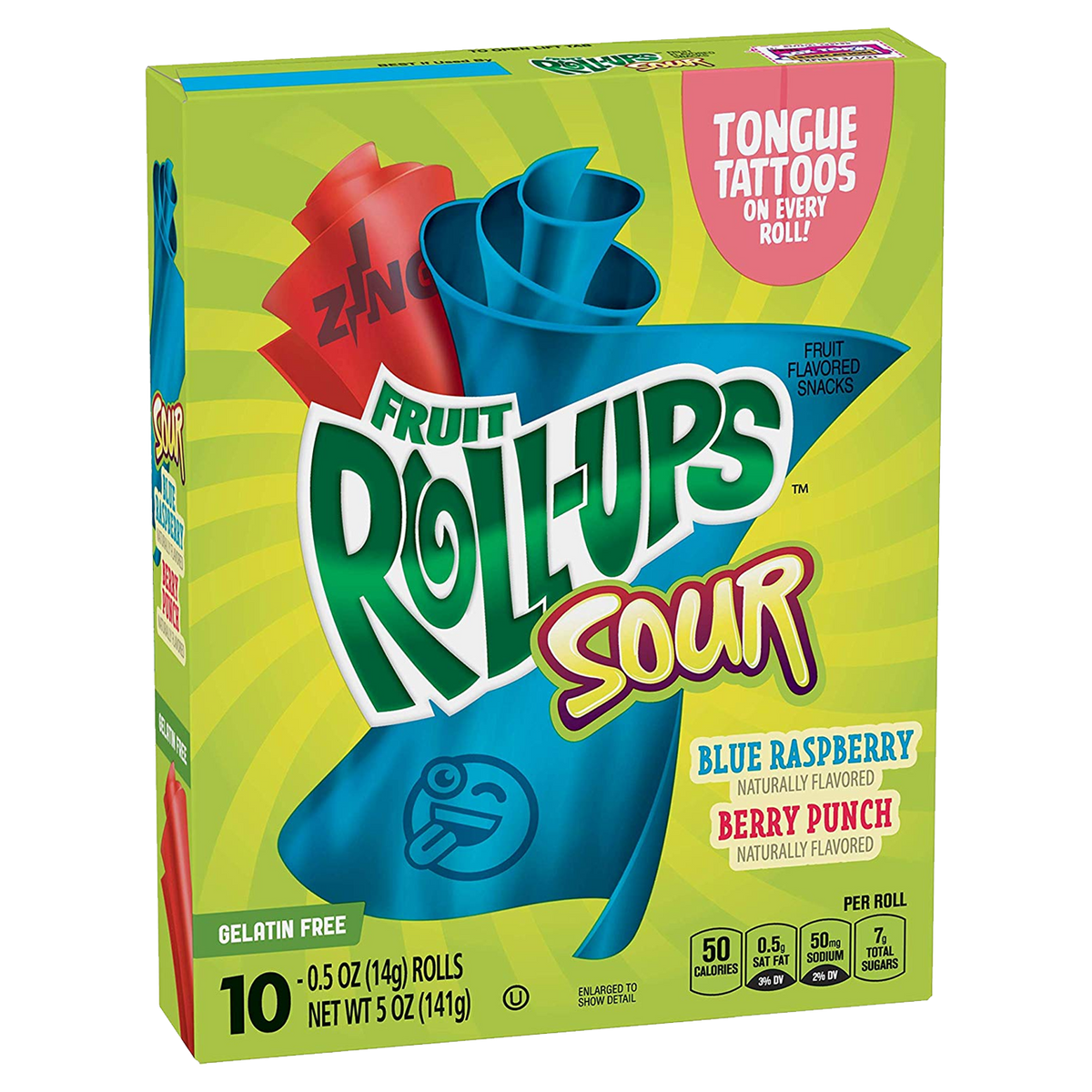 Fruit Roll Ups Sour Fruit Flavoured Snacks 141g