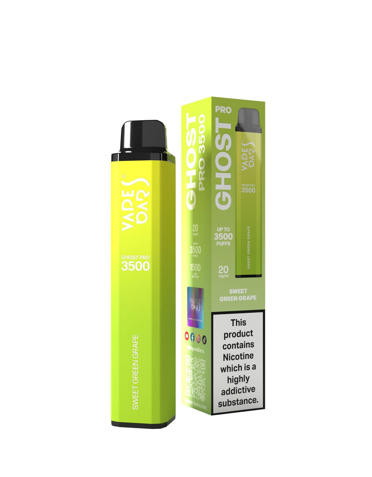 Ghost Pro 3500 Sweet Green Grape 20MG - Vape Unit