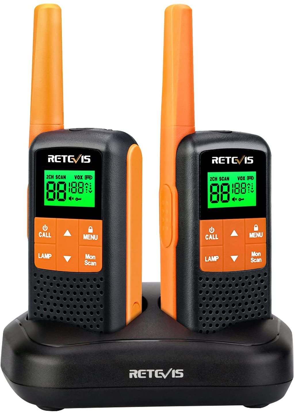 Retevis RT649 Walkie Talkie, IP65 Waterproof License-Free, Rechargeable Battery,16 Channels , VOX Torch Dual watch (2 Pcs)